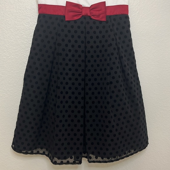 Gymboree Size 6 Merry Occasions Black White Red Bow Polka Dot Dress Holiday - Picture 4 of 7